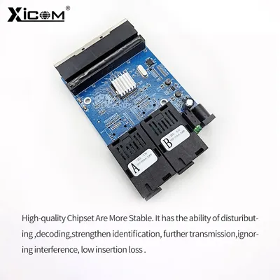 2/4pcs Gigabit Fiber Switch 1.25G PCBA Board SC 2F4E placa metro fibra Singlemode Optical Converter