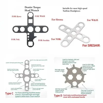 Dental High-speed Turbine Remove Back Cover Wrench for KV/W&H/NsK/SI -ONA/B-ING/SINOL Torque Head