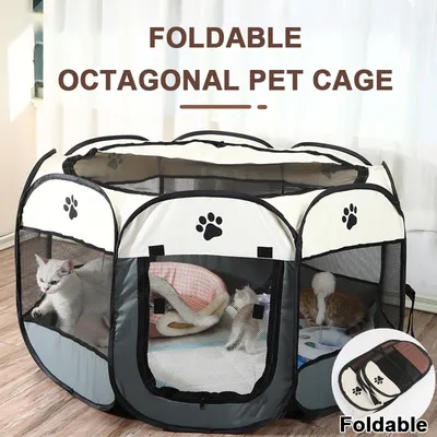 Octagonal Pet Tent Foldable Portable Oxford Cloth Cat and Dog Nest Outdoor Easy Operation Large Dog
