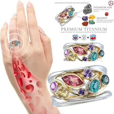 Women Torina Crystal Quartz Ionix Ring Ionix Therapy Quartz Crystal Ring for Weight Loss Lymph