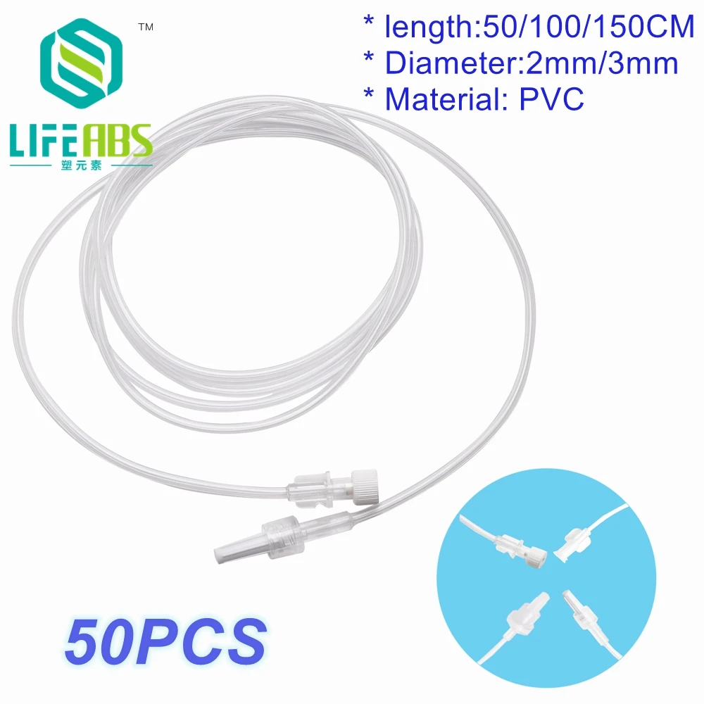 50PCS 50/100/150 CM Infusion Extension Tube Sterile Iv Infusion Extension Line Disposable Iv Infusion Extension Hose for Syringe