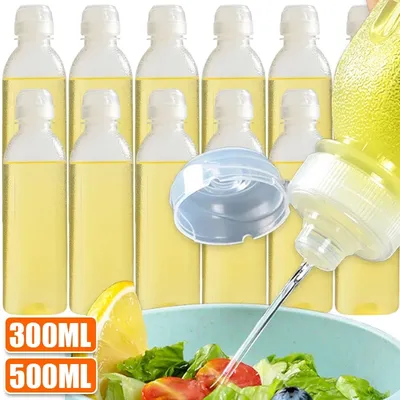 6/1PCS Kitchen Oil Bottle Seasoning Plastic Squeeze Bottle Dispenser Ketchup BBQ Sauces Olive Oil