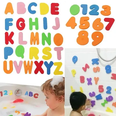 36pcs/set Alphanumeric Letter Bath Puzzle EVA Kids Baby Toys New Early Educational Kids Bath Funny