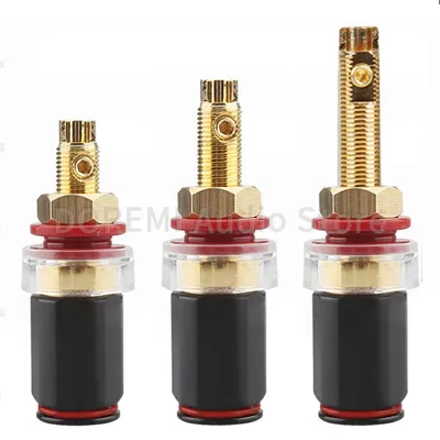 4pcs Speaker Binding Post Gold Plated Terminal Female Banana Jack Connector HIFI Audio Amplifier