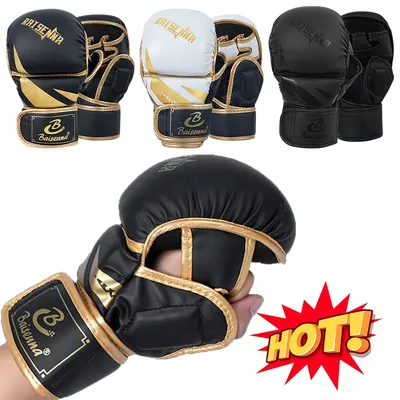 Professional MMA Boxing Gloves Half Finger Sandbag Karate Muay Thai Training Gloves PU Adult Kids