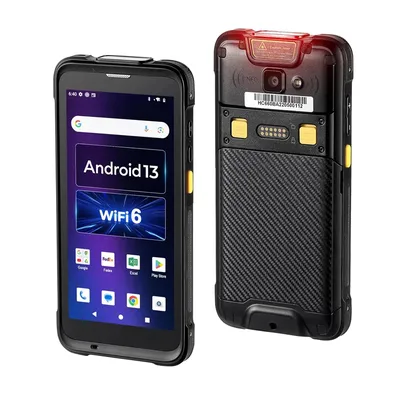 Android 13 Barcode Scanner with 5.5" Full Screen, Mobile Computer Handheld Rugged PDA 2D Scanner