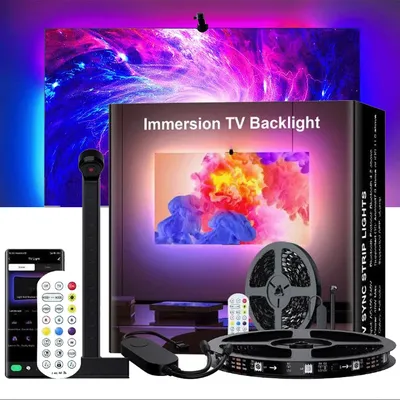 USB RGBIC TV Smart Screen Backlight With Camera Sensor For 55-75Inch Color Synchronization DC5V RGB