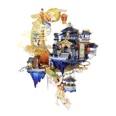 MU 3D Metal Puzzle Moon Palace model kits DIY 3D Laser Cut Assemble Jigsaw Toys Desktop decoration