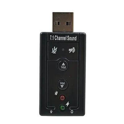 TISHRIC External USB Sound Card Adapter 7.1 Channel Professional 3.5mm Microphone Headset For