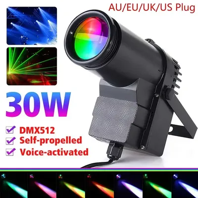30W RGBW LED Pinspot Light Stage Light Mini Spotlights DMX512 Colorfull Disco Beam For DJ Party KTV