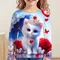 Children Clothes Girl 3D Cat Graphic T Shirts Children