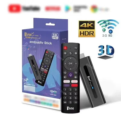 Android 14 TV Stick HDR Set Top OS 8K 1080P BT 5.0 2.4/5G Smart TV Sticks For Google YouTube NETFLIX