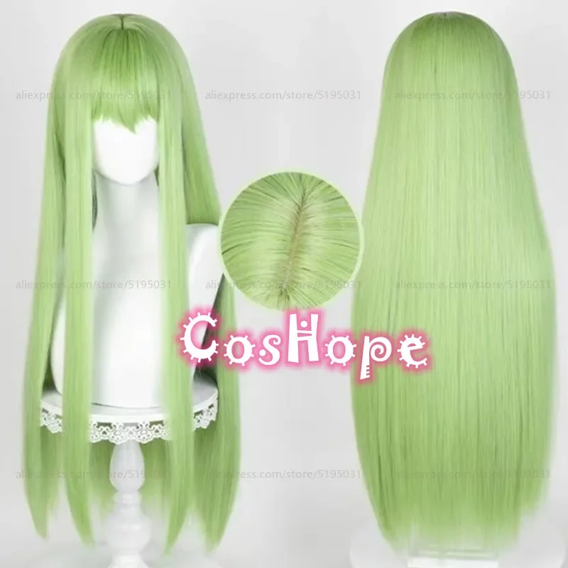 Enkidu Cosplay Wig C.C Wig Women 80cm Long Green Wig Cosplay Anime Cosplay Wigs Heat Resistant Synthetic Wigs