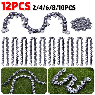 2-12pcs Chain Type Grass Cutter Chain Blade Lawn Mower Wood Cutting Woodworking Accessories Gasoline