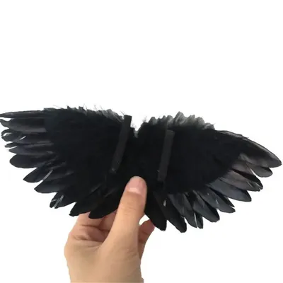 White Black Crafts Kids Mini Feather Angel Wing Newborn Dog Pet Prop Doll Decoration Party Birthday