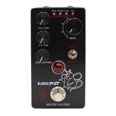 MOSKY King Rat Guitar Effects Fuzz Distortion Electric Guitar Effects 4 Selector Buttons for Guitar