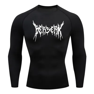 Gym Workout Rash Guard for Men Athletic Quick Dry Compression Shirts Berserk Print Tshirts Tees Tops