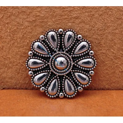30mm Bling Silver Western Cowboy Horse saddles Leathercraft Belt Bag Shoe Flower Concho Lot 10pcs