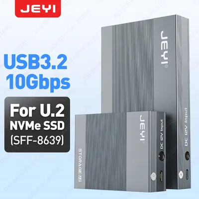 JEYI 10G U.2 NVMe SSD Docking Station USB 3.2 10Gbps Enclosure U.2 (SFF-8639) 2.5" SSD Reader Up to