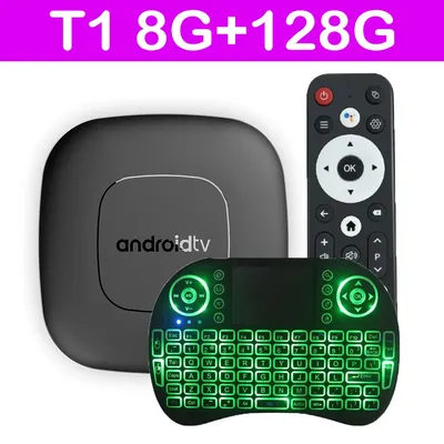 Smart TV Box T1 Android 14 ATV Ram 4GB 8GB Rom 64GB 128GB Dual Wifi 2.4G&5G Google Assistant Fast