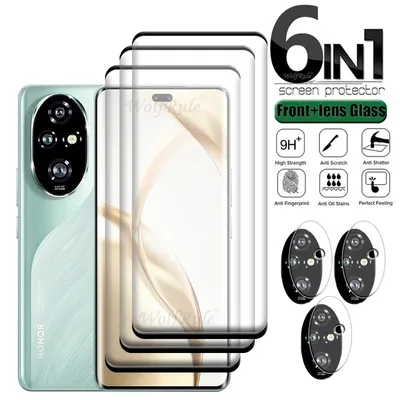 6-in-1 For Honor 200 Pro Glass For Huawei Honor200 Honor 200 Pro Glass HD 9H Full Curved Screen