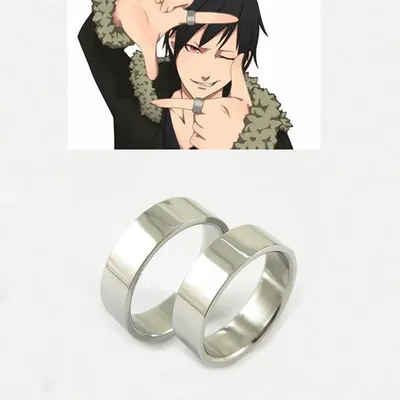 2pcs/set Rings Anime DuRaRaRa Orihara Izaya Titanium Steel Ring Halloween Cosplay Props Drop