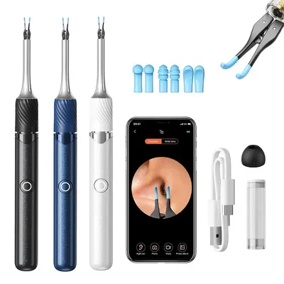 Visual Ear Cleaner with Camera Ear Wax Removal Tool with Ear Pick & Tweezers 12 Megapixels 6 Ear
