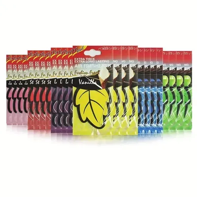 3-60pcs Car Air Freshener Natural Scented Tea Paper Auto Hanging Vanilla Perfume Fragrance Leaf