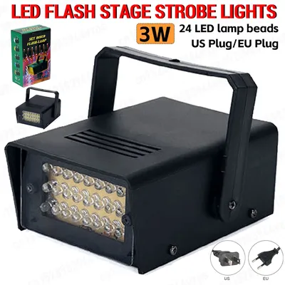 Disco Strobe Lights LED Flash White Lighting Adjustable Stage Strobe Lights Remote Control Disco