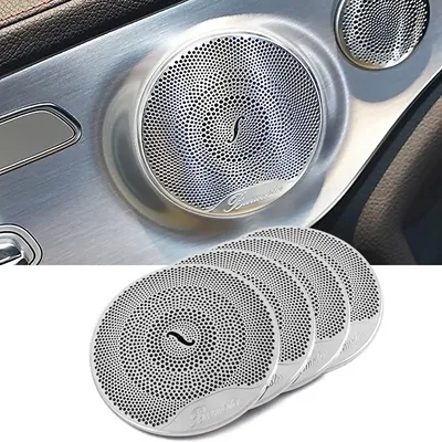 4pcs Matt Silver For Burmester Loudspeaker Cover Speaker Cover E Class Door Audio Case For