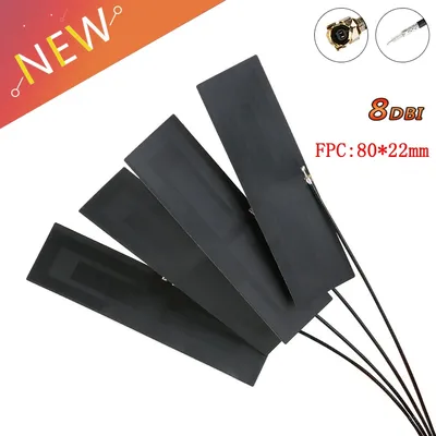 10Pcs GSM GPRS 2G 3G 4G LTE internal antenna 8dbi FPC 80*22mm wireless modem aerial 8cm Long IPEX