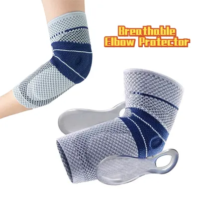 Outdoor Sporty Use Breathable Elbow Pads Basketball Badminton Fitness Silicone Nylon Anti Slip Arm