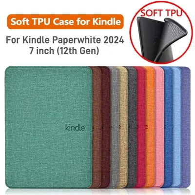 Smart Case For Kindle Paperwhite 12th Generation case 2024 Soft TPU Silicone Cover for Kindle