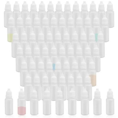 100pcs Wholesale 5m/10ml/20ml/30ml/50ml/100ml Empty Plastic Eye Liquid Juice Dropper Bottles