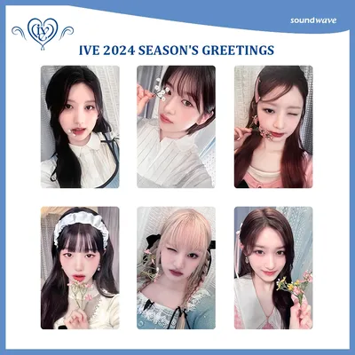 IVE Korean Girl Group 2024 Taiwan Calendar SW Bonus YujinGaeul Wonyoung LIZ Rei Leeseo Bookmarked Small Cards