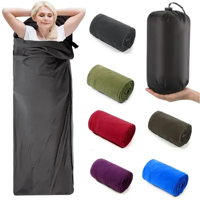 Fleece Sleeping Bag Portable Ultra-light Polar Travel Sheets for Adults Outdoor Camping Tent Bed