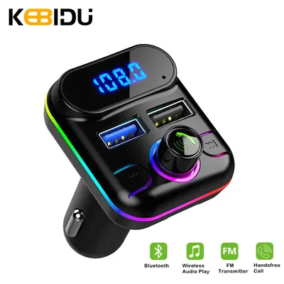 4.2A Dual USB Car Charger Bluetooth 5.0 MP3 Player Hands-Free FM TF Card U Disk Playback with