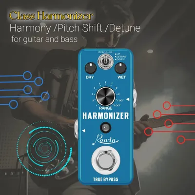 Rowin Guitar Harmonizer Pedal Digital Effect Pedal Harmonic Harmony Pitch Shifter True Bypass For