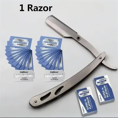 Men Professional Barber Razor Manual Shaver Straight Edge Stainless Steel Shaver Folding Shaving Shave With Blade