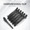 12pcs Hairdressing Hair Clip Salon Alligator Hair Clips Plastic Black Non-Slip Clamps Salon Hair Care Styling Tools