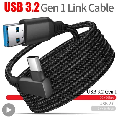 Virtual Reality VR Glasses Cable USB A To Type C 5M for Oculus Quest 2 Quest2 Link Game Accessories