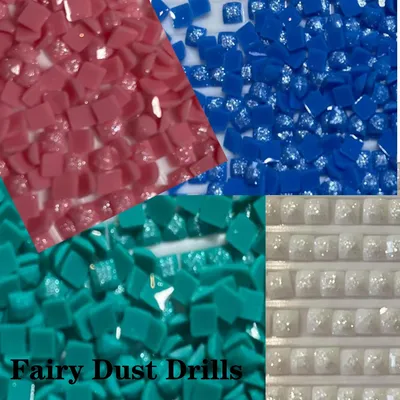 Fairy Dust Square Mix Color Drills DIY Diamond Painting Cross Stitch Embroidery Rhinestone Colorful Mosaic Stones Mix Resin 5D