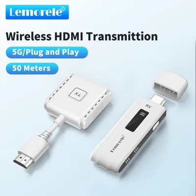 Lemorele Wireless HDMI Video Transmitter and Receiver Extender Kit Display Adapter Dongle for TV