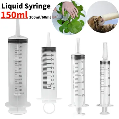 150ml Feeding Syringe Glue Filling Enema Syringe Nutrient Sterile Without Needle Watering Refilling for Industrial Hydroponics