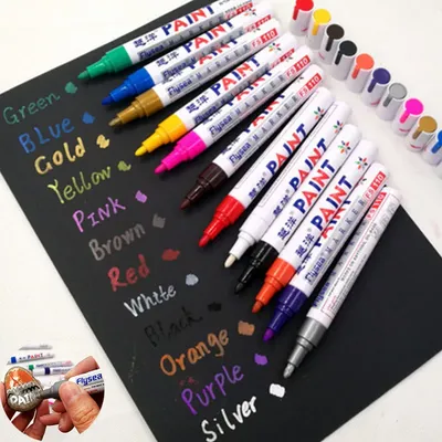12 Pieces/Set White Waterproof Rubber Permanent Paint Marker Pen Car Tyre Tread Environmental Tire