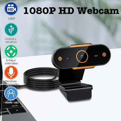 1080P HD Webcam Camera Auto Focus Webcam CMOS USB Computer PC Camera with Mic for Video Calling