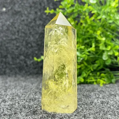Natural Citrine Wand Pyramid Reiki Energy Wand Witchcraft Chakra Spiritual Healing Home Office