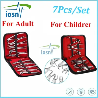 Dental Forceps Tooth Extraction Forcep Pliers Kit 7pcs for Child&10pcs for Adult Stainless Steel
