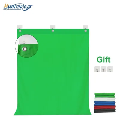Wall Mounted Photography Background Fabric 3 Holes Blue/Red/White/Black/Green Screen Muslin Cloth