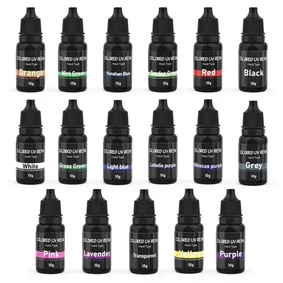 17 Colors UV Resin Glue 10ml Epoxy Glue Hard Ultraviolet Curing DIY UV Glue Color Resin Jewelry